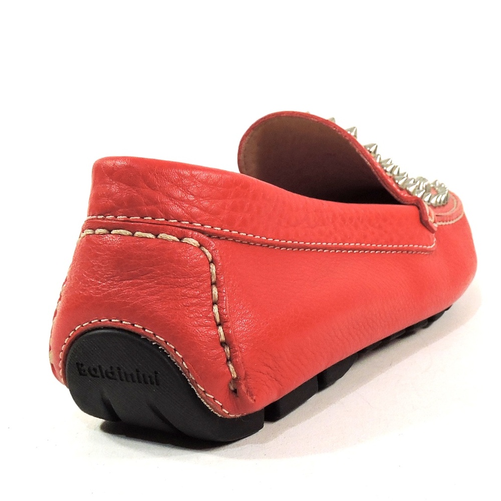 BALDININI 🇮🇹 MEN'S RED SOFT LEATHER COMFORT FASHION MOCCASINS - Picture 5 of 7
